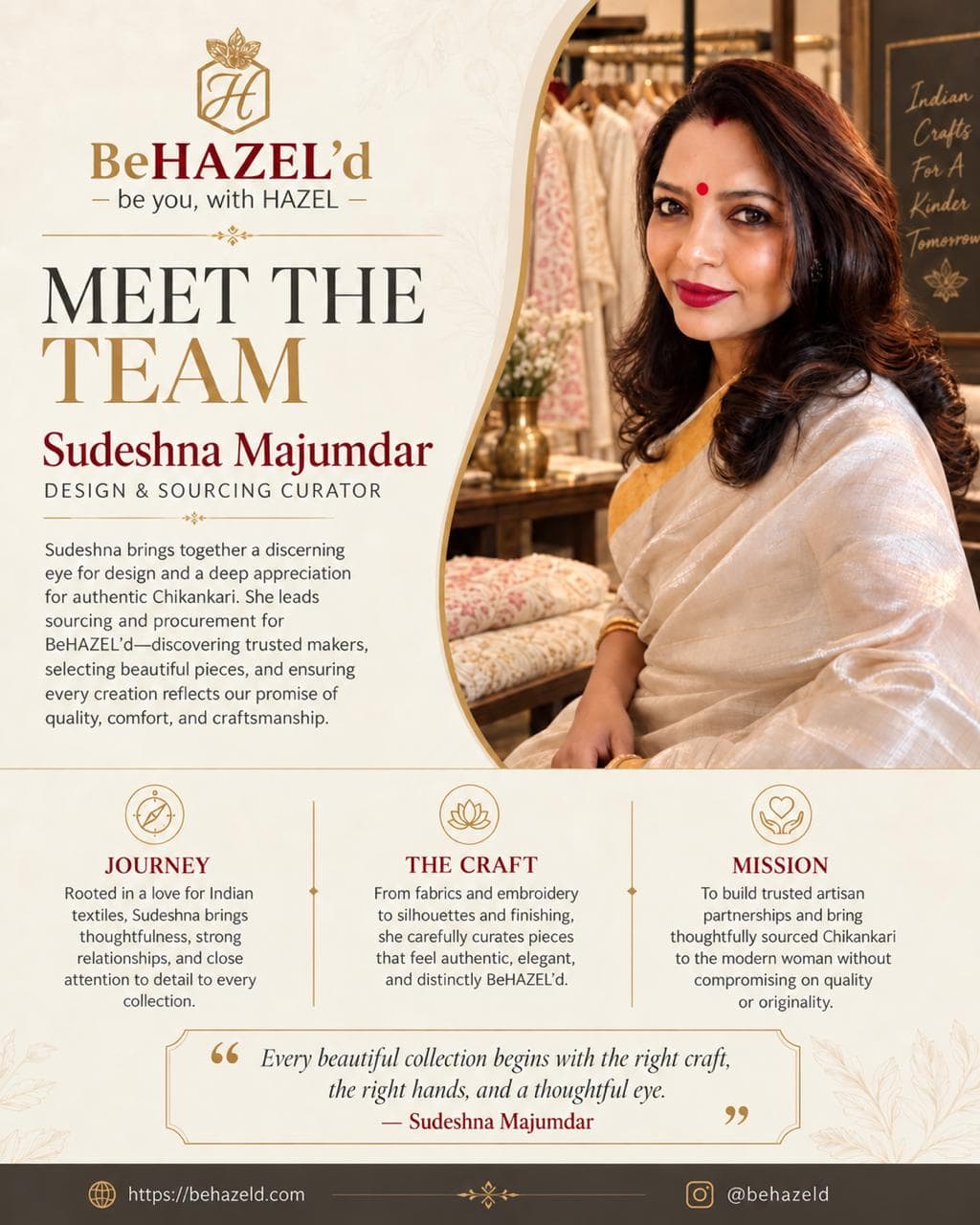 Sudeshna Majumdar, design and sourcing curator at BeHAZEL'd