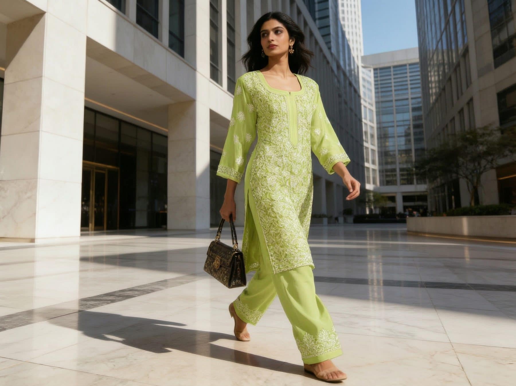 Handcrafted detail of Georgette Kurti
