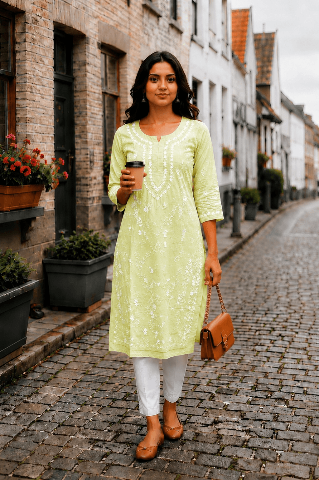 Handcrafted detail of Dobby Cotton Kurti